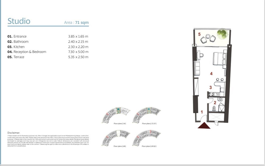 Floor plan for apartment at Badya