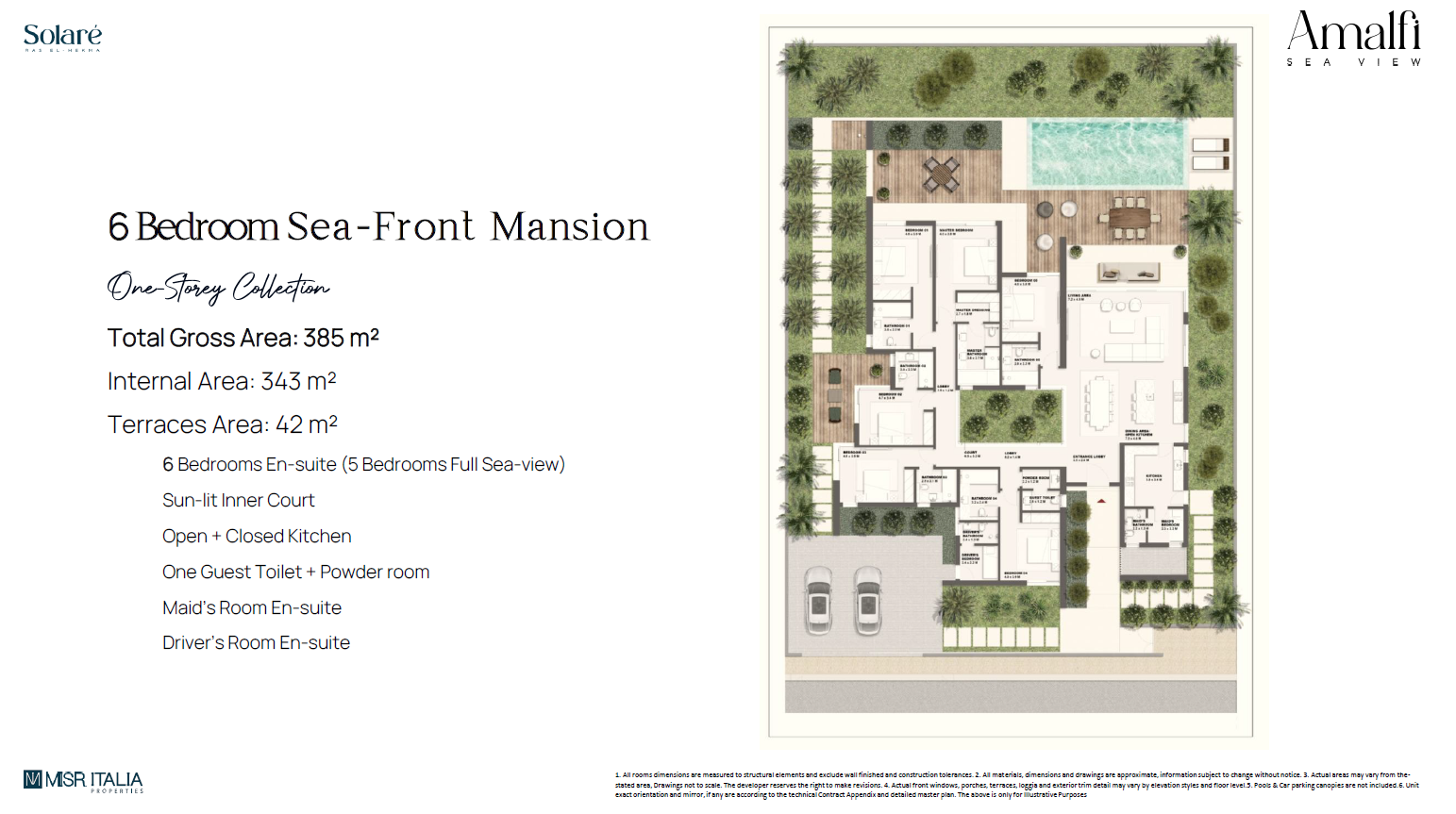 Floor plan for villa at Solare