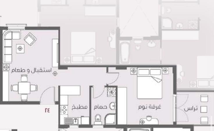 Floor plan for studio at Madinaty