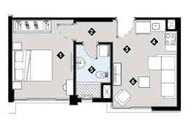 Floor plan for studio at Boho El Sokhna