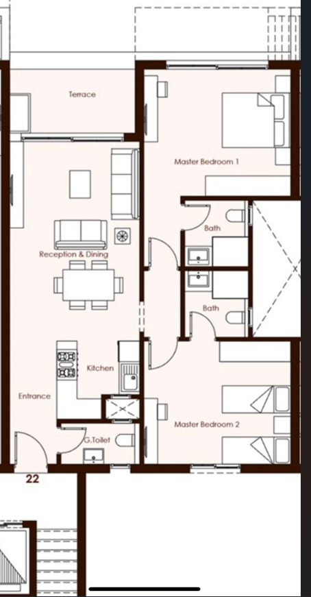 Floor plan for chalet at Hacienda Bay