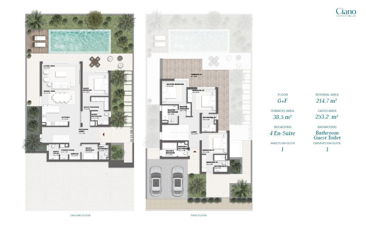 Floor plan for villa at Solare