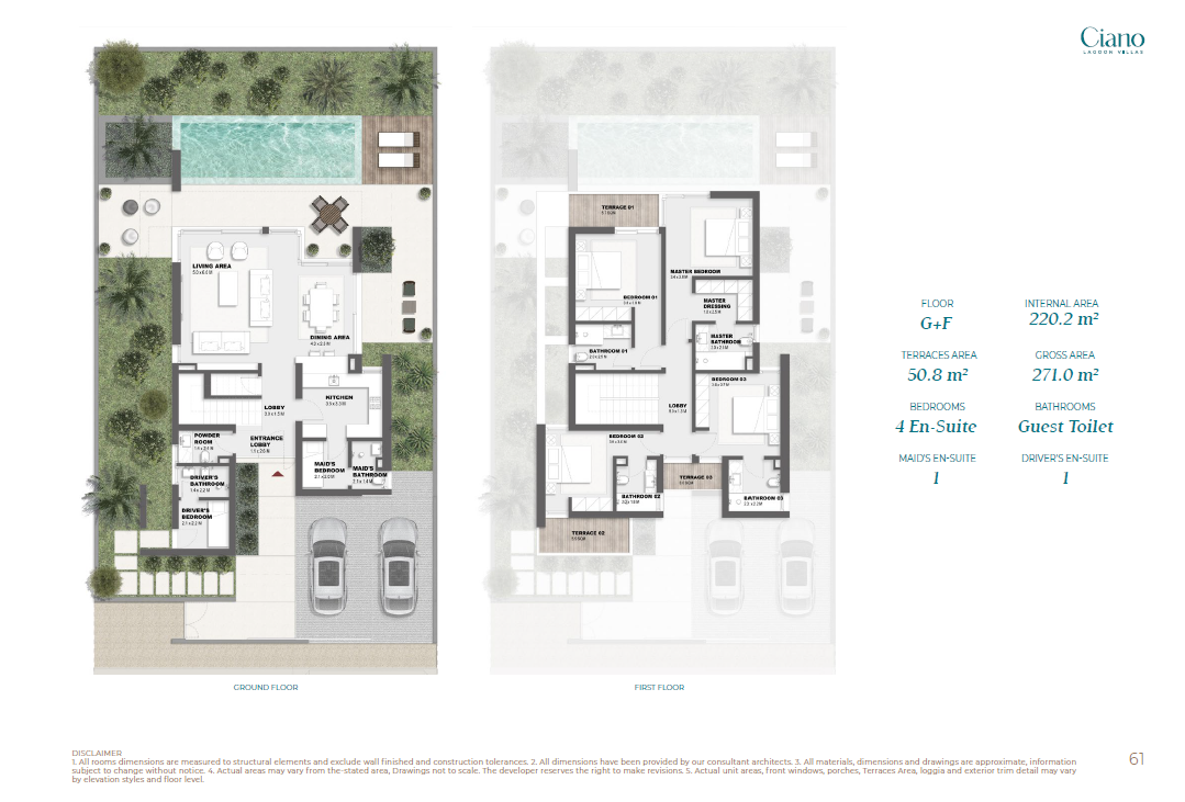 Floor plan for villa at Solare