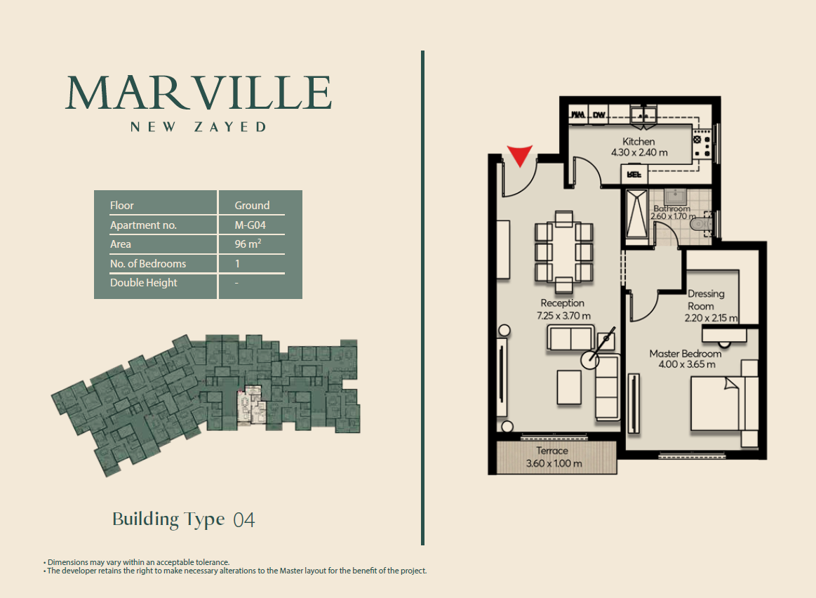 Floor plan for apartment at Mar ville