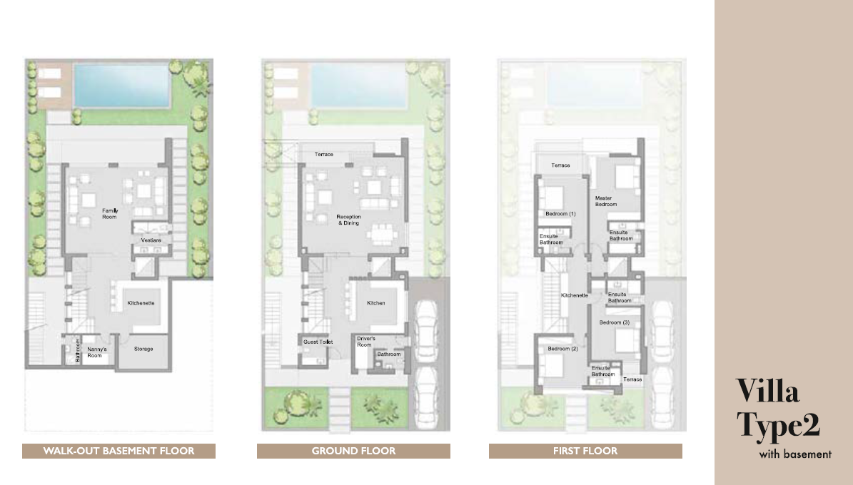 Floor plan for villa at Palm Hills Alexandria