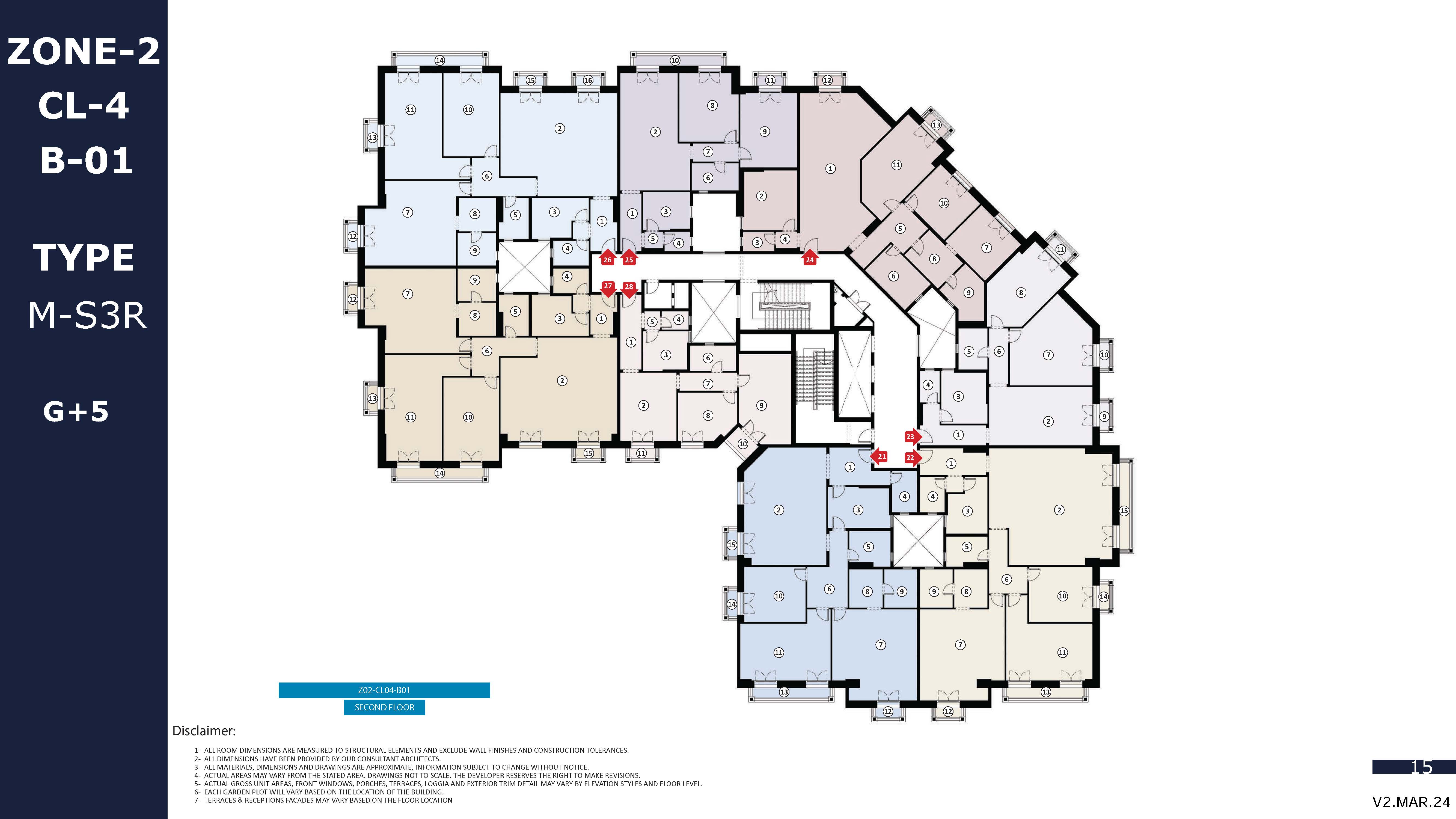 Floor plan for apartment at Mayadin R5