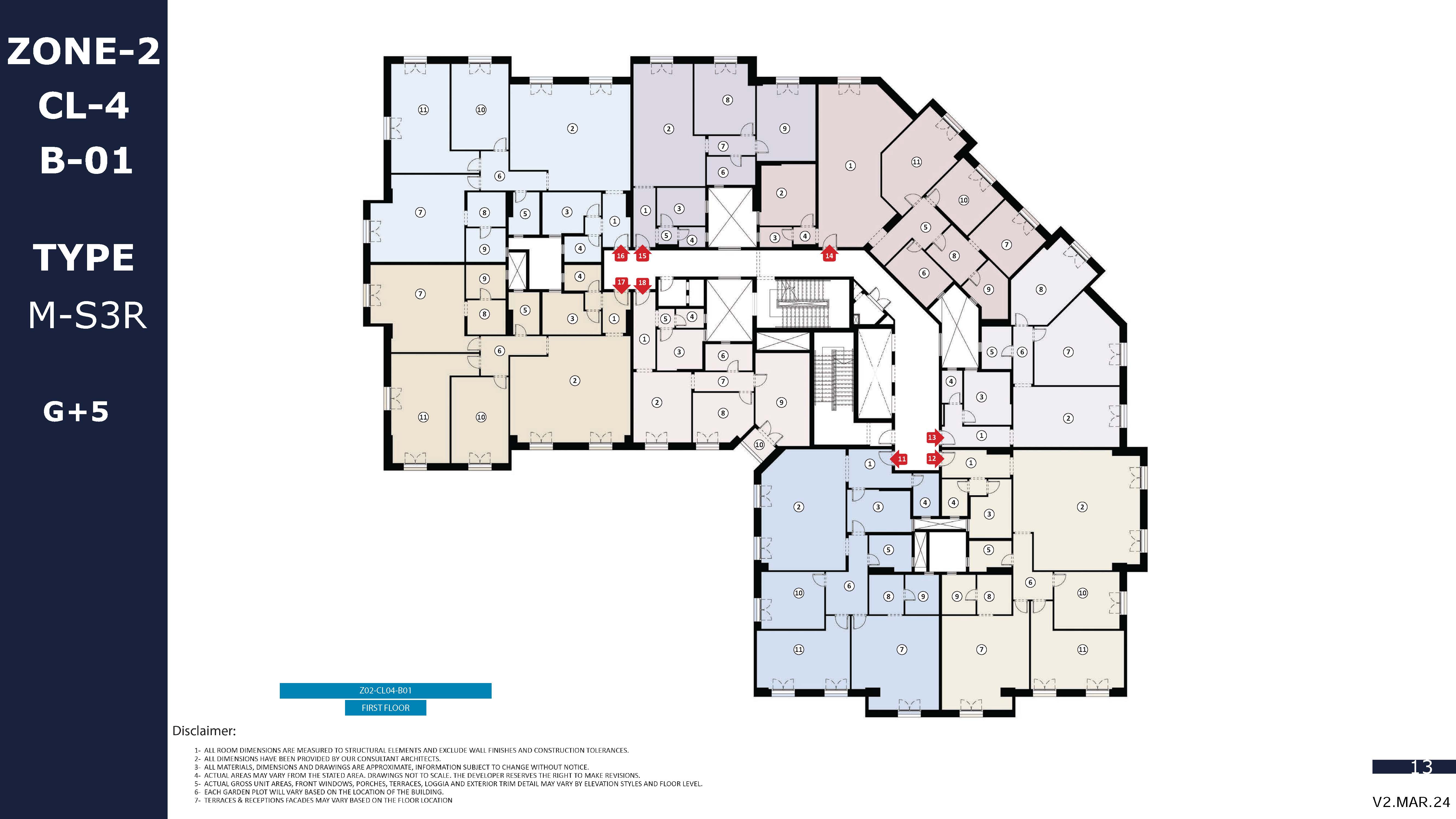 Floor plan for apartment at Mayadin R5