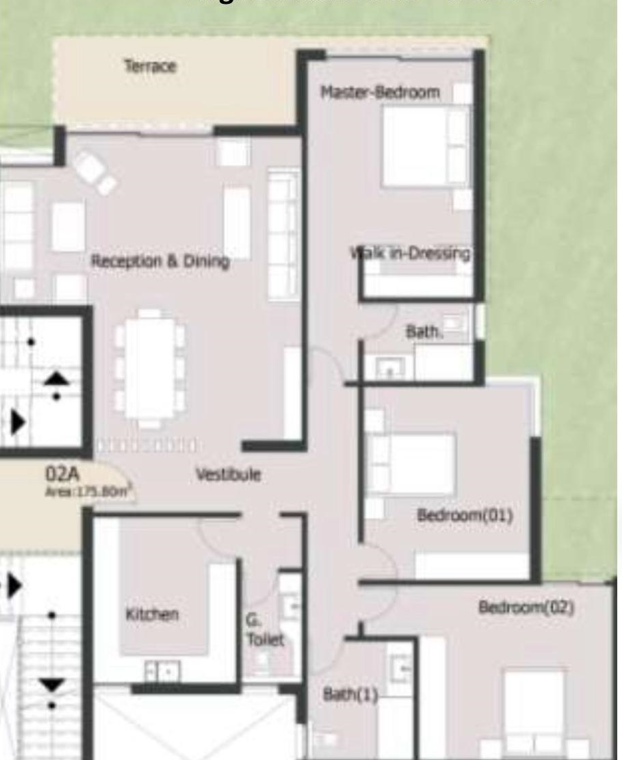 Floor plan for apartment at Palm Hills New Cairo
