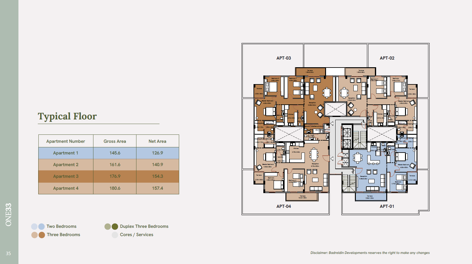 Floor plan for apartment at One33