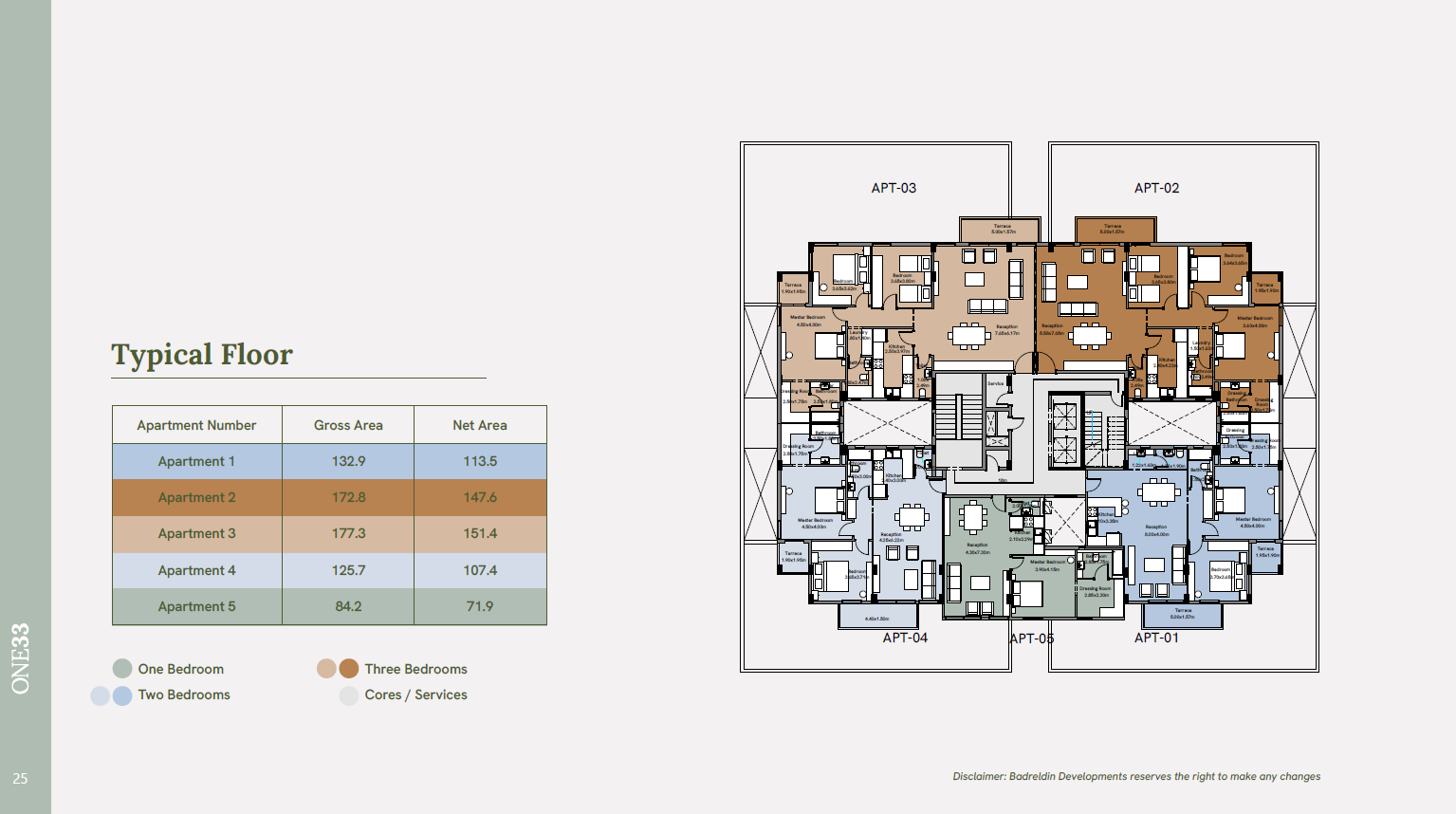 Floor plan for apartment at One33