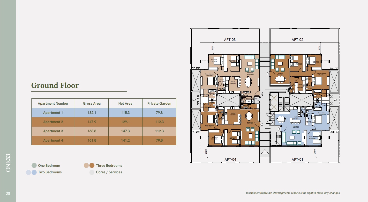 Floor plan for apartment at One33
