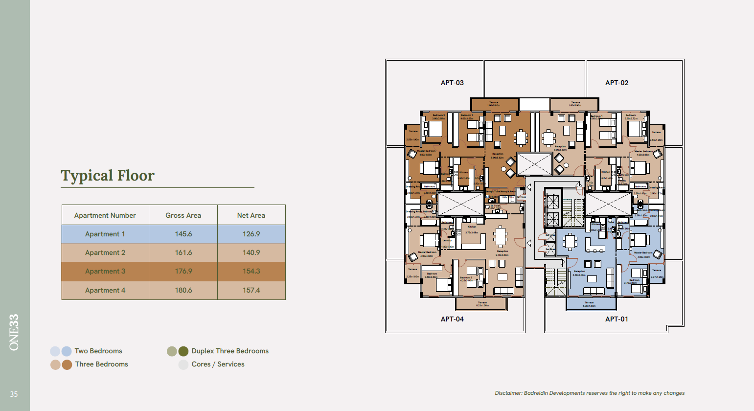 Floor plan for apartment at One33