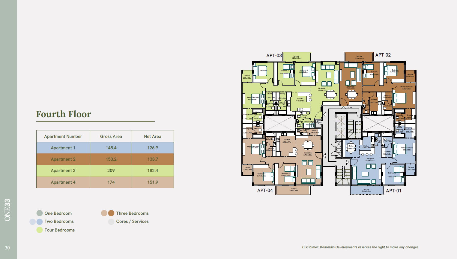 Floor plan for apartment at One33