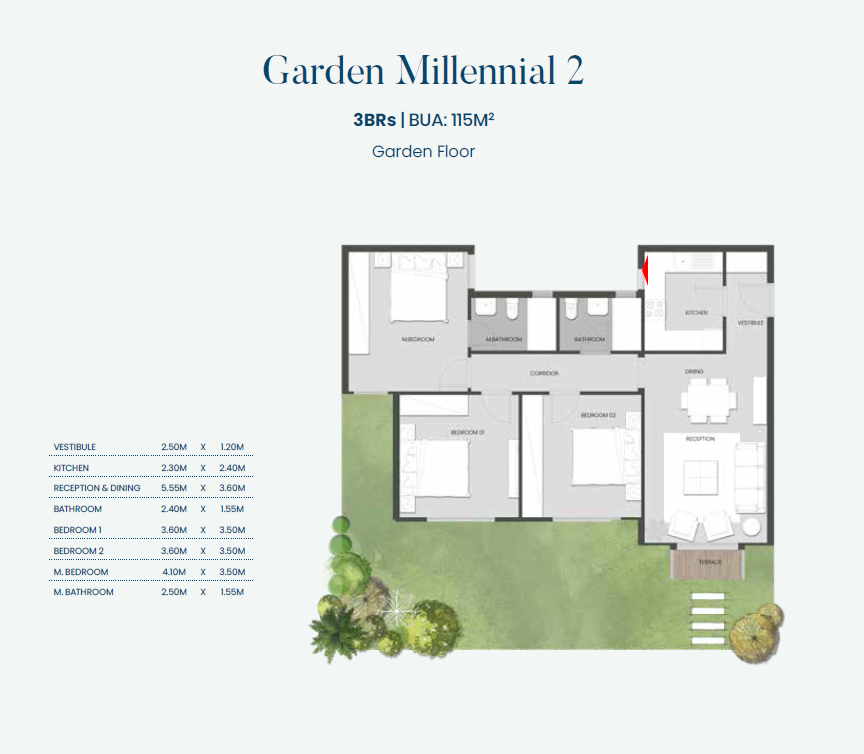 Floor plan for apartment at Aliva Mountain View Mostakbal City