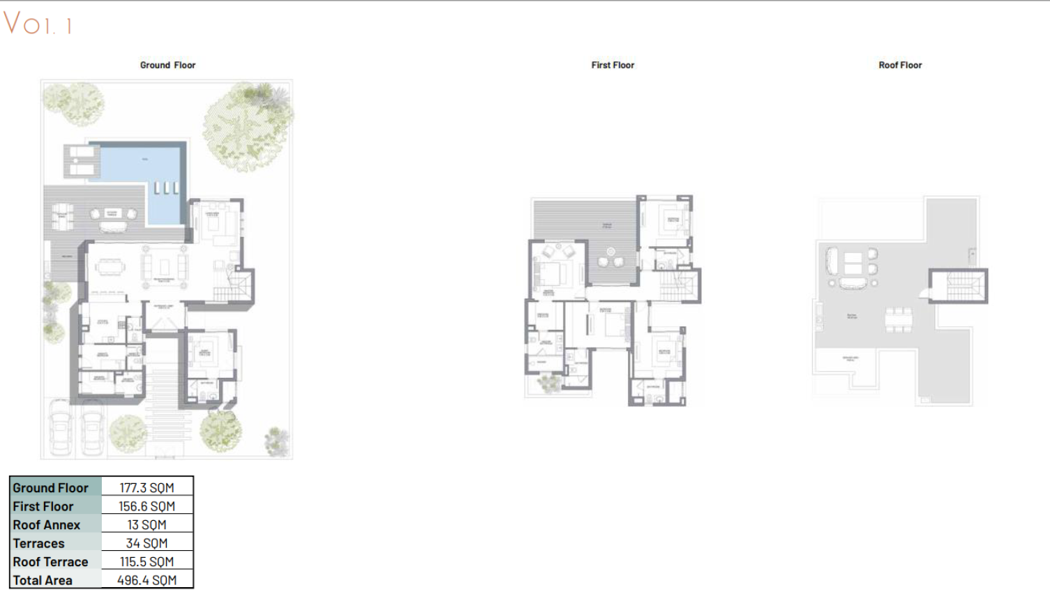 Floor plan for villa at June