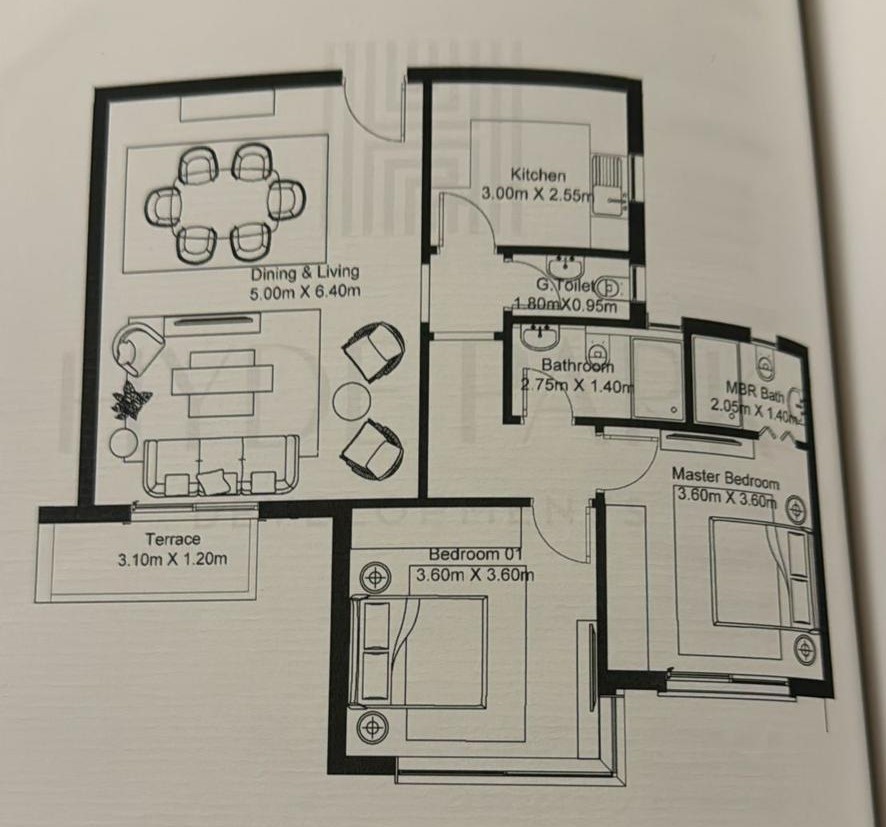Floor plan for apartment at Hyde Park
