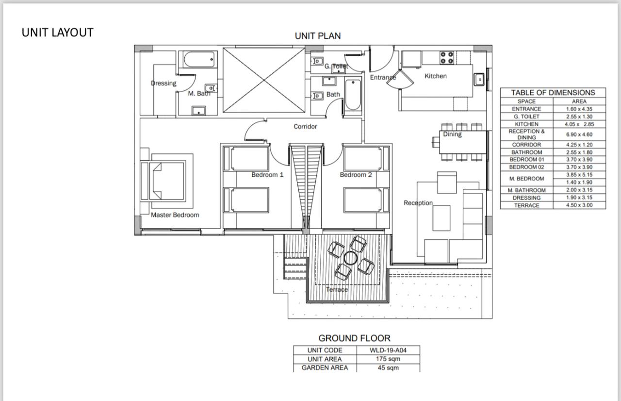 Floor plan for apartment at Leaves