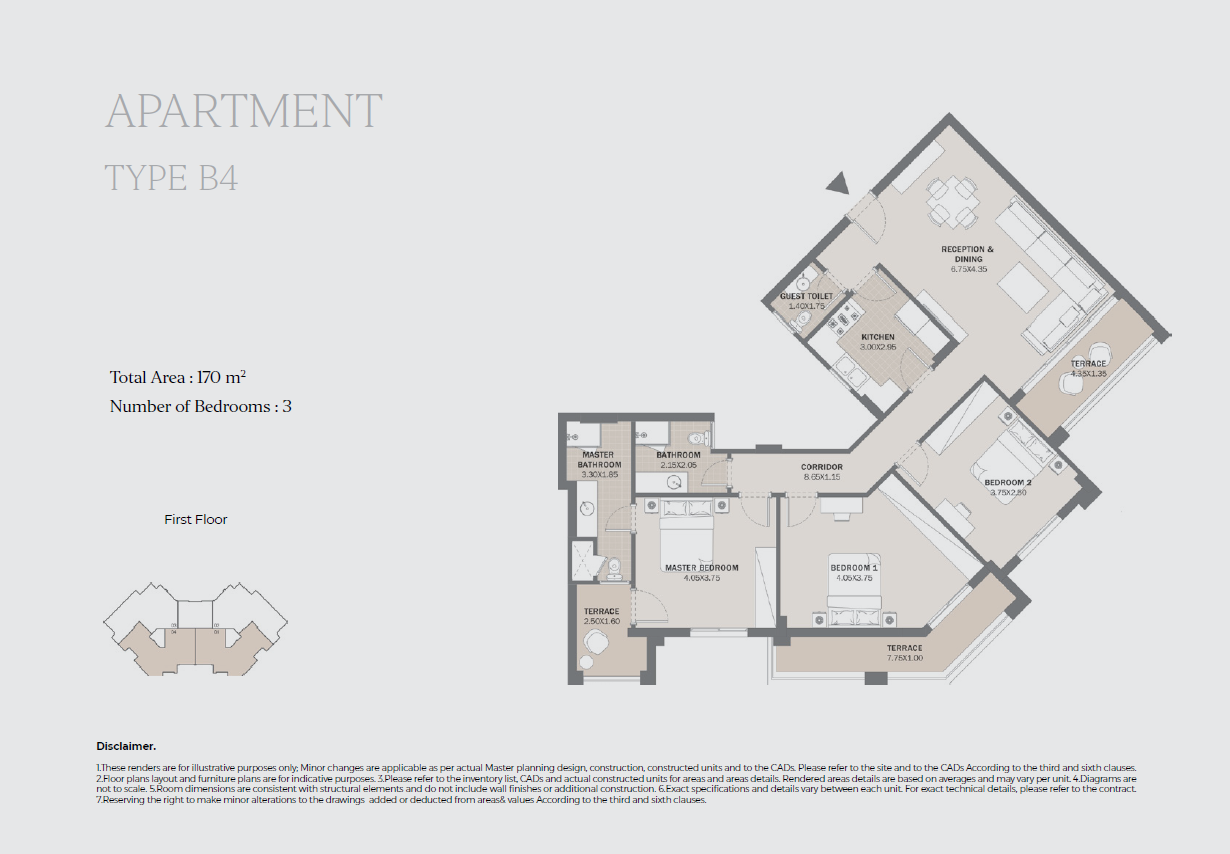 Floor plan for apartment at Al Maqsad Park