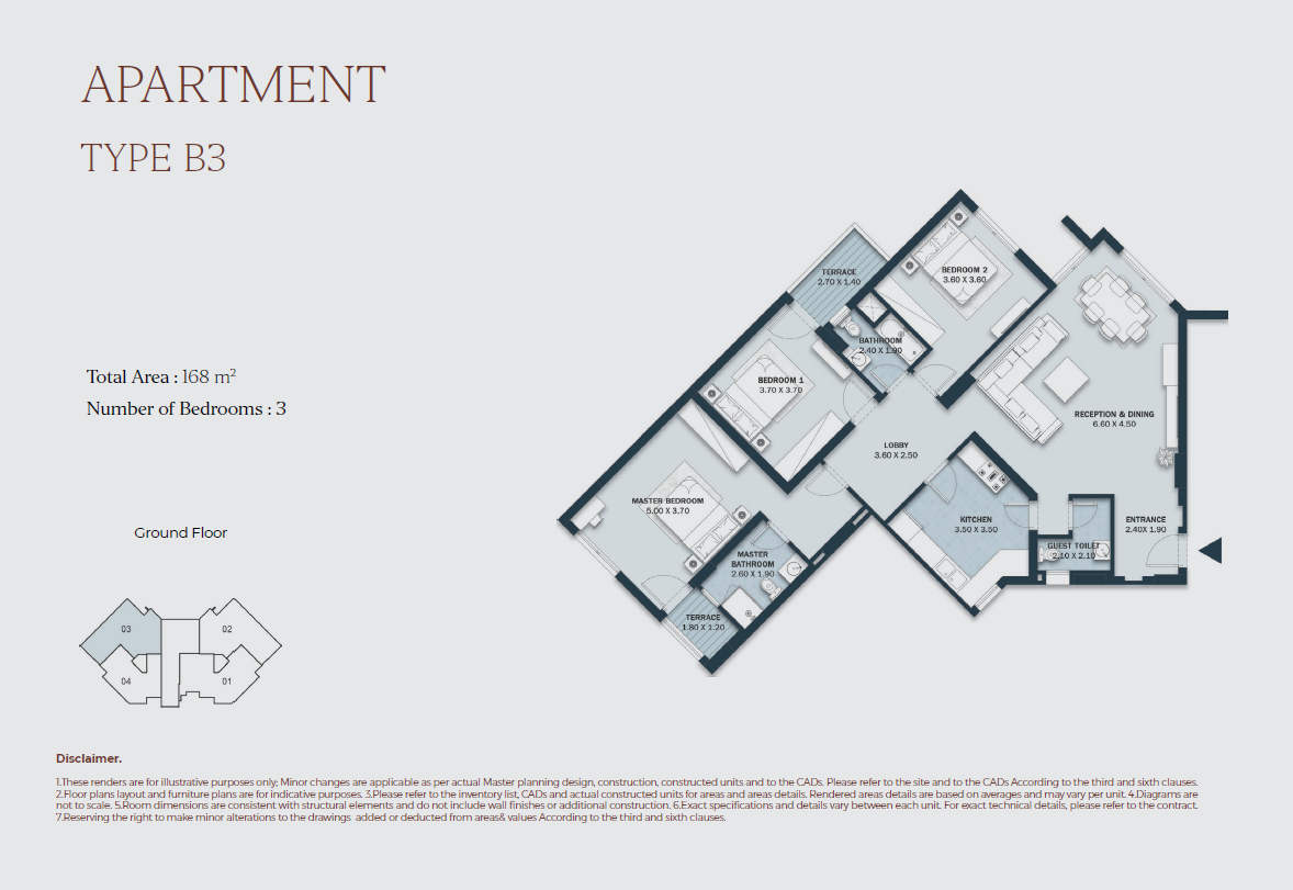 Floor plan for apartment at Al Maqsad Park
