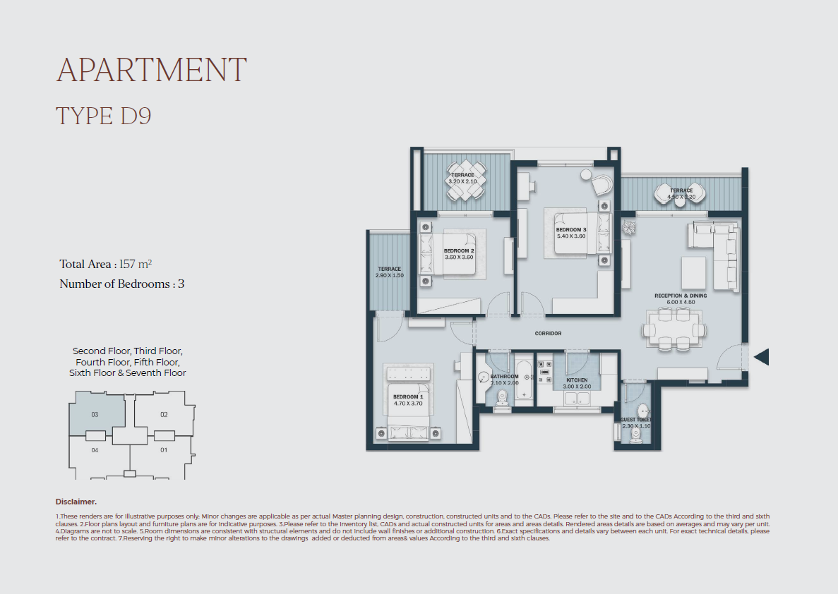 Floor plan for apartment at Al Maqsad Park