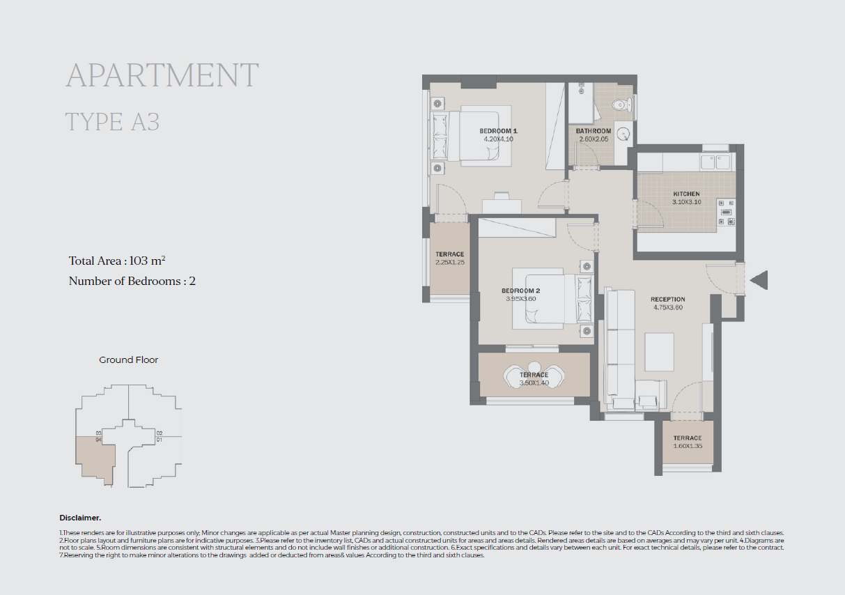 Floor plan for apartment at Al Maqsad Park