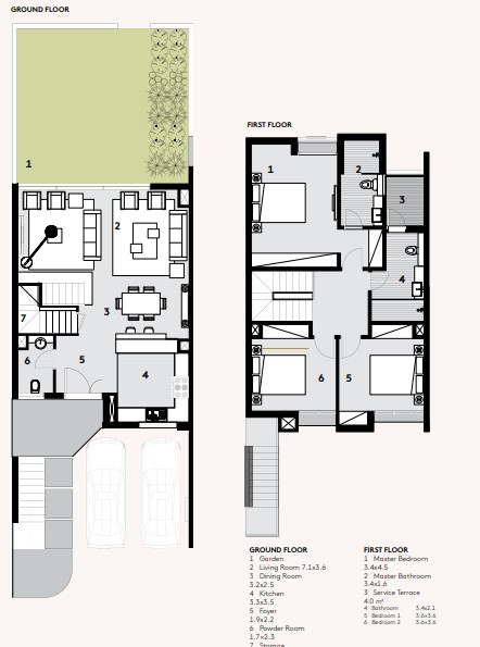 Floor plan for duplex at Al Burouj