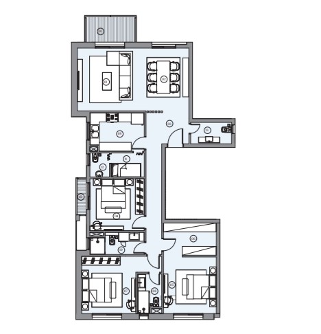 Floor plan for apartment at Haptown Park 226