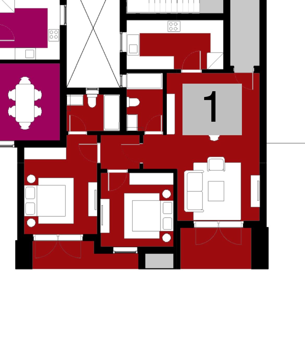 Floor plan for apartment at ZED