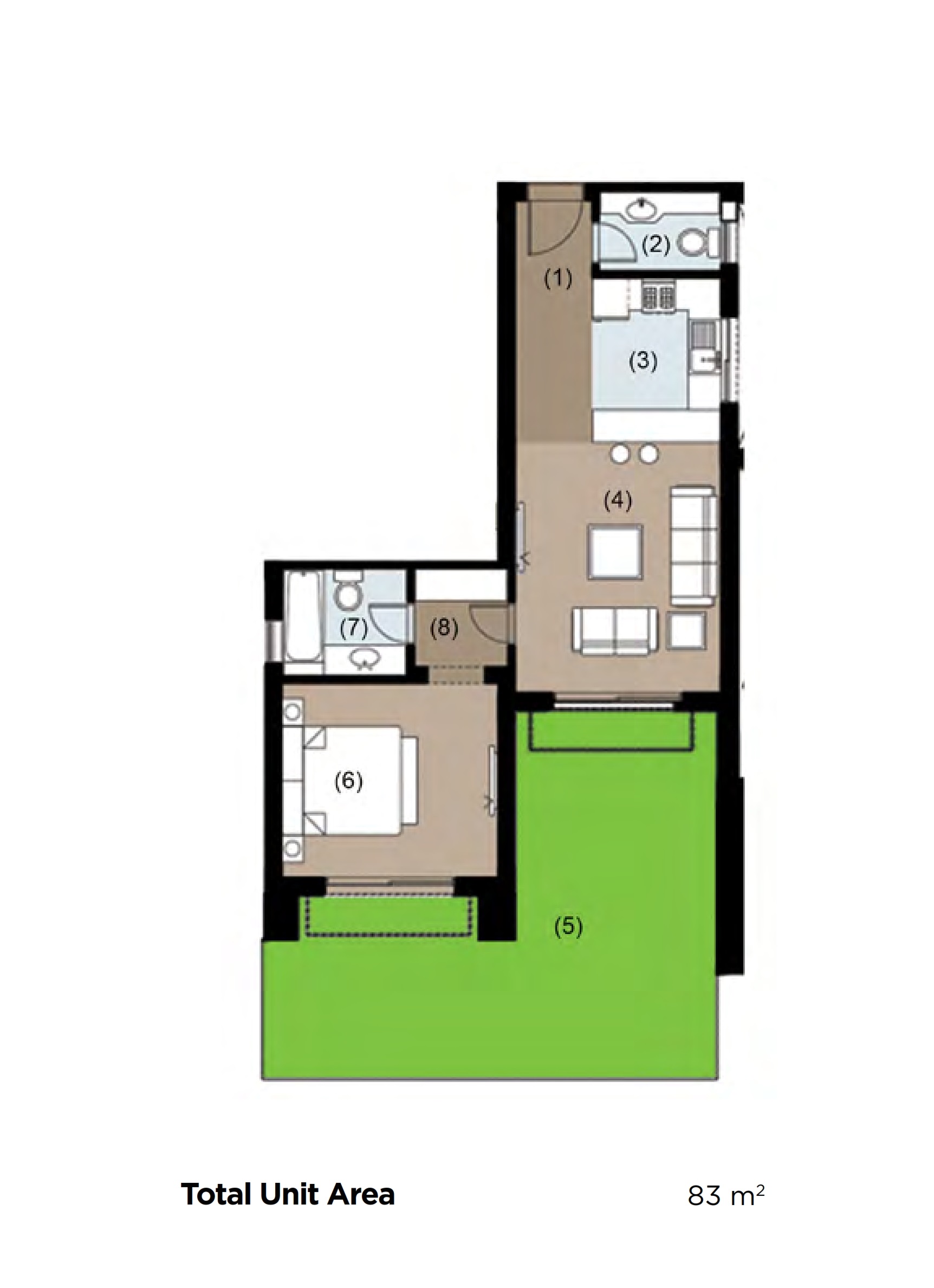 Floor plan for studio at New Giza
