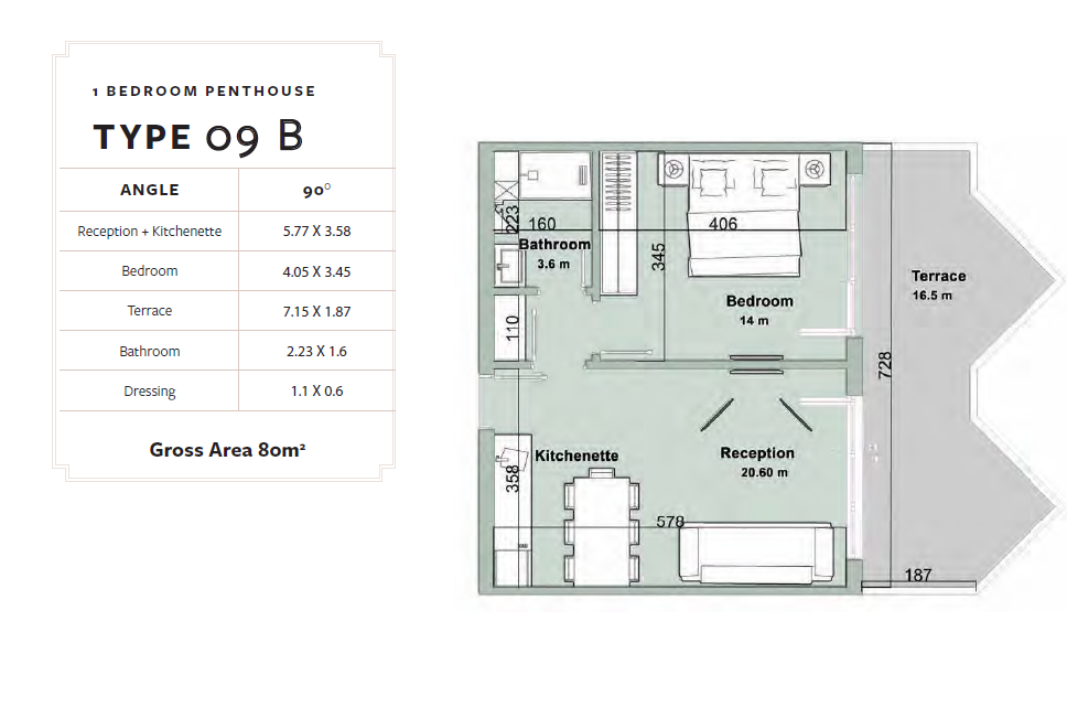 Floor plan for penthouse at Fouka Bay