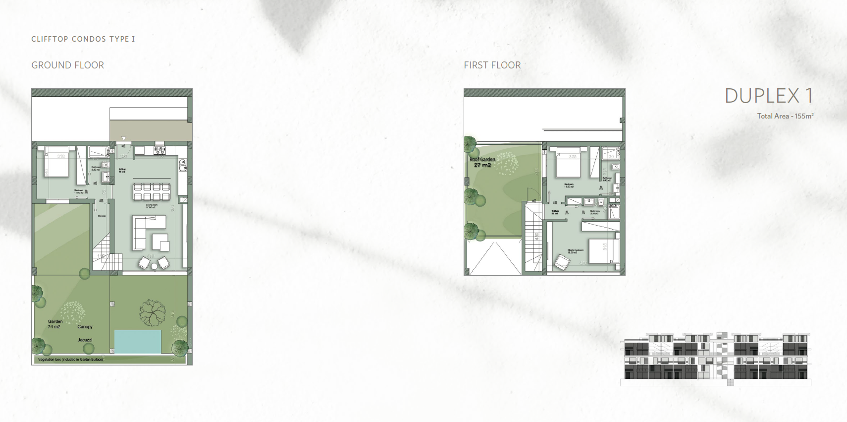 Floor plan for duplex at Il Monte Galala