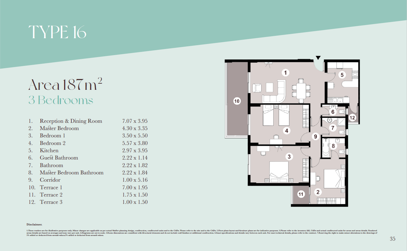 Floor plan for apartment at Downtown New Alamein