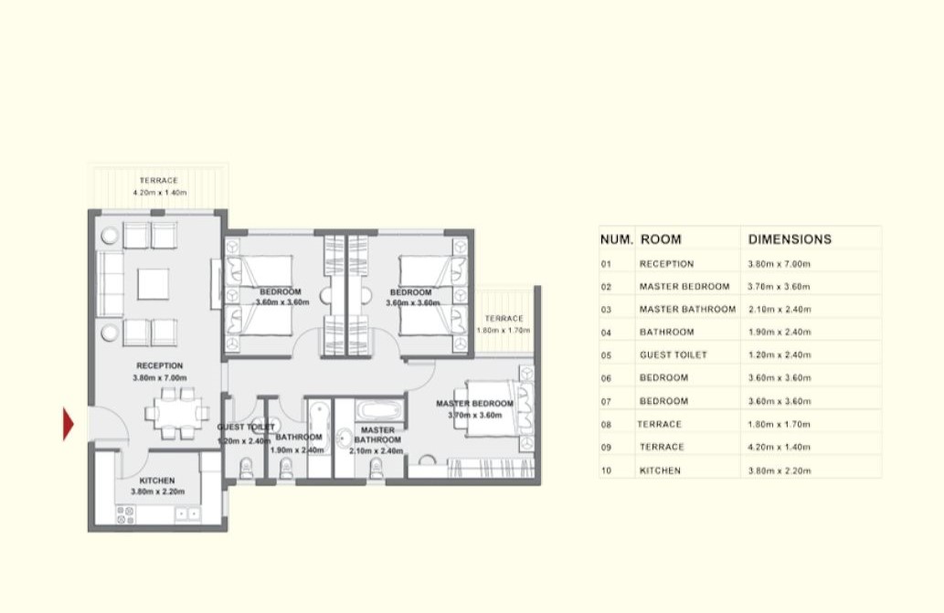 Floor plan for apartment at Il Bosco New Capital
