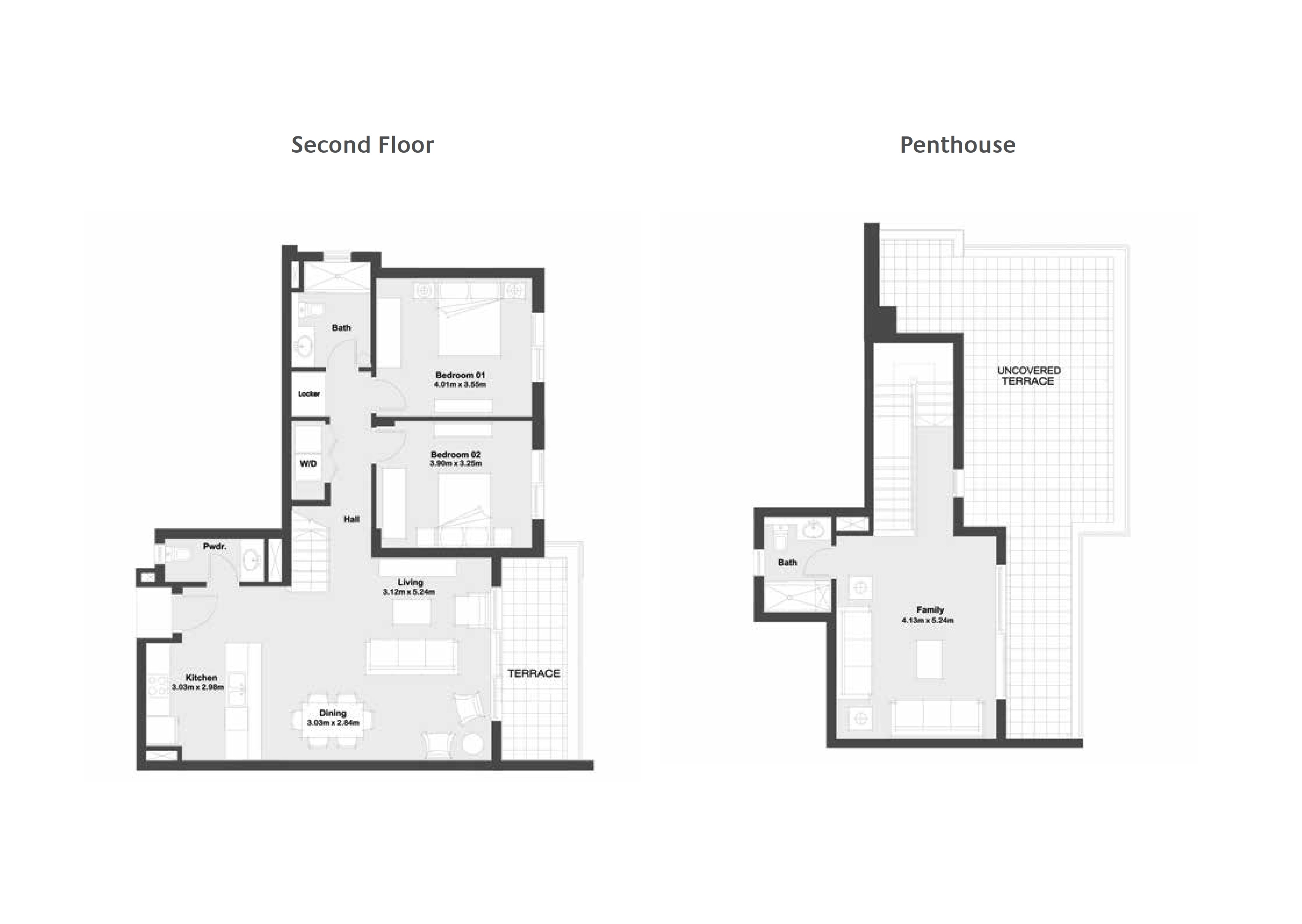 Floor plan for penthouse at Marassi