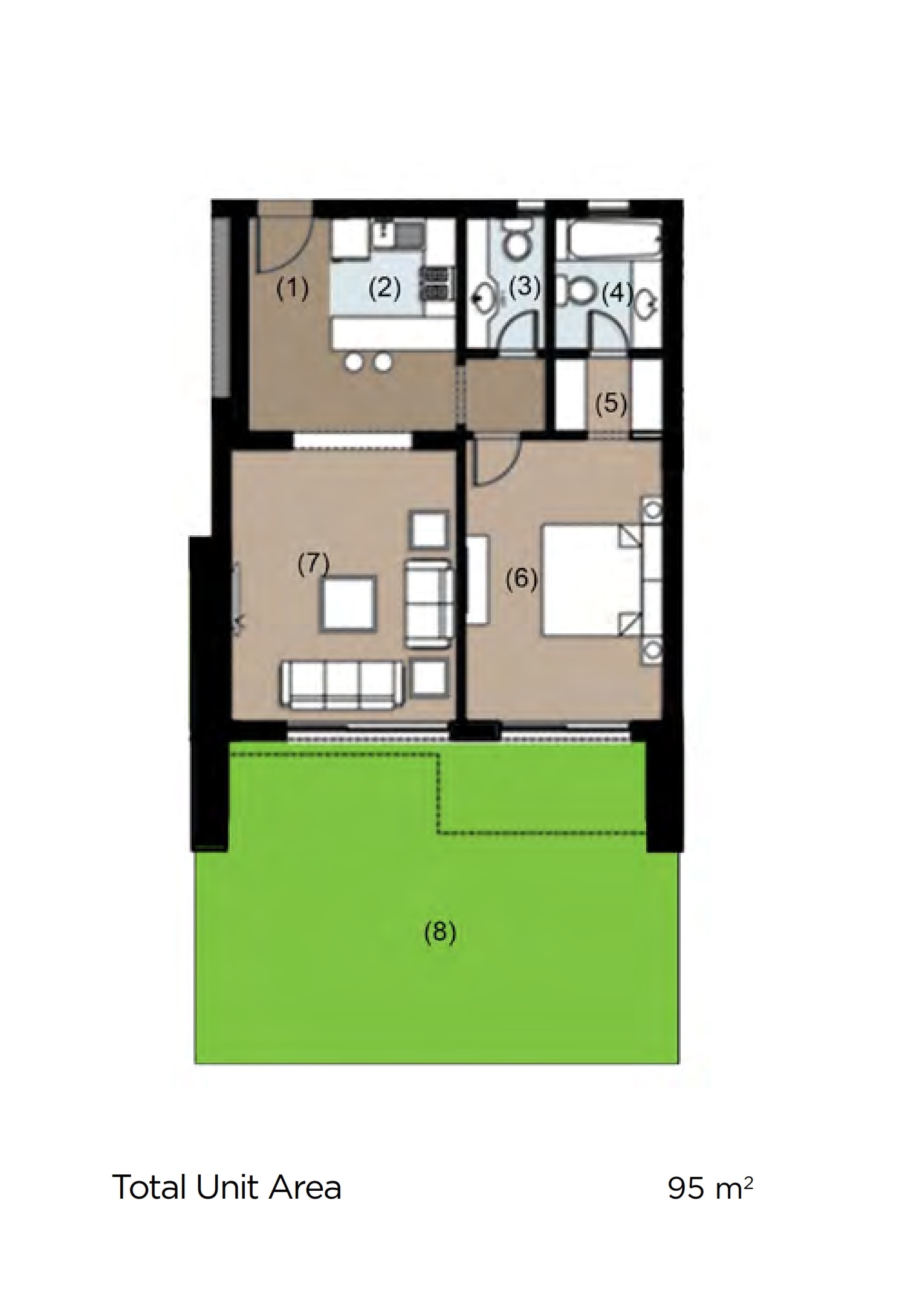 Floor plan for studio at New Giza
