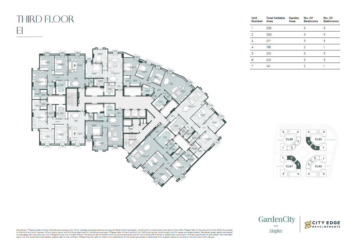 Floor plan for apartment at New Garden City