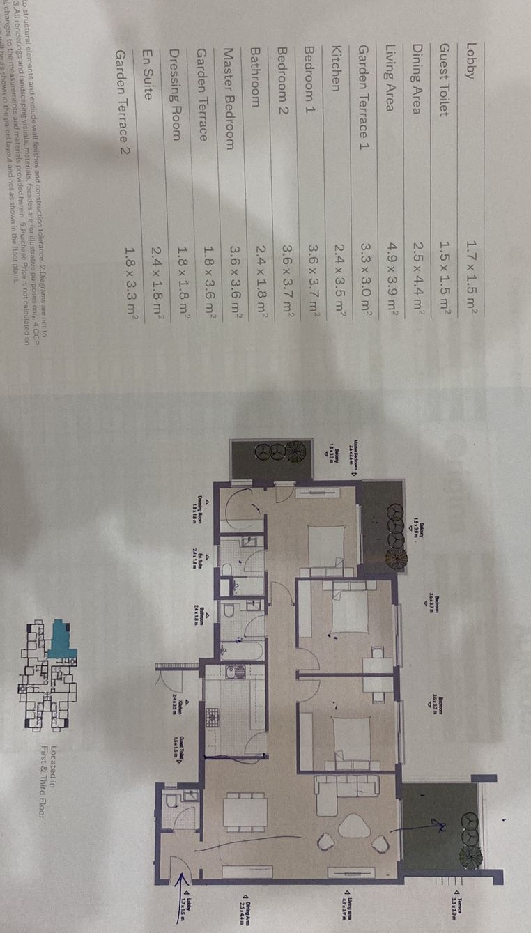 Floor plan for apartment at Al Burouj