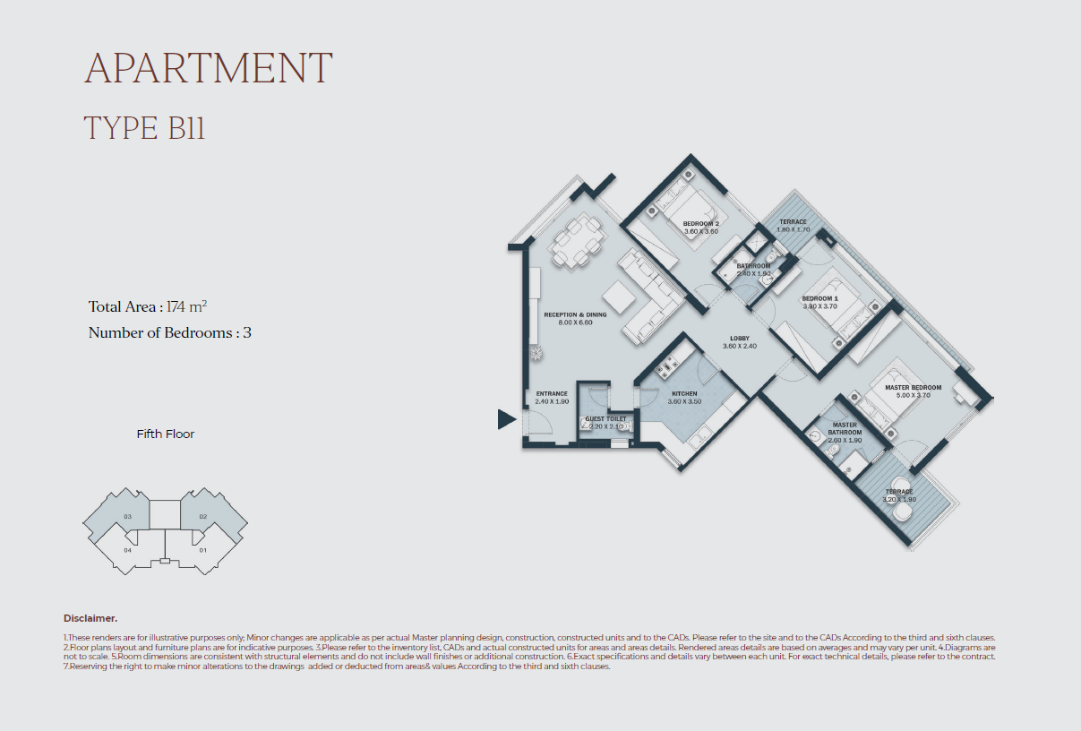 Floor plan for apartment at Al Maqsad Park