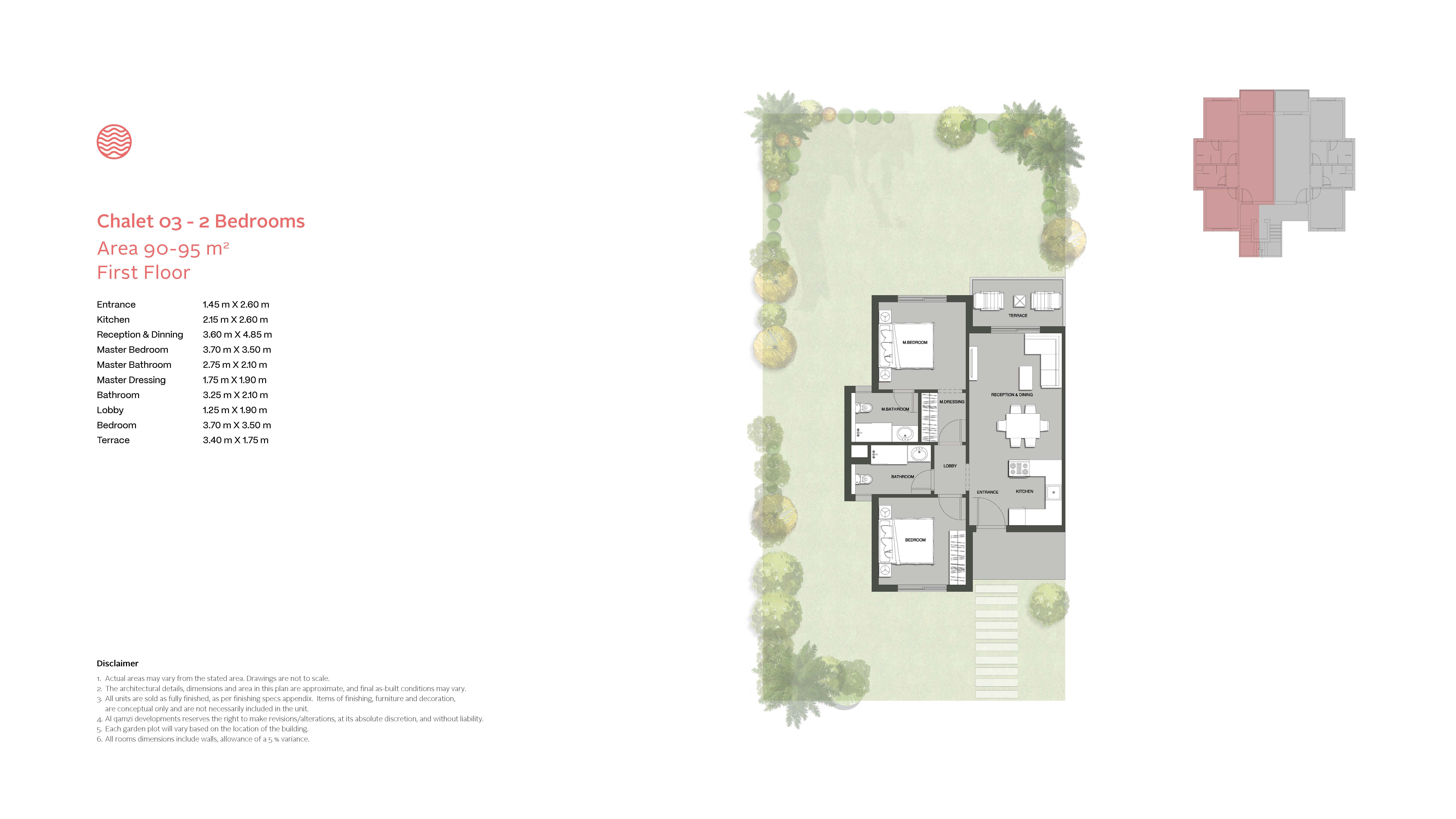 Floor plan for chalet at Seazen-Phase 2