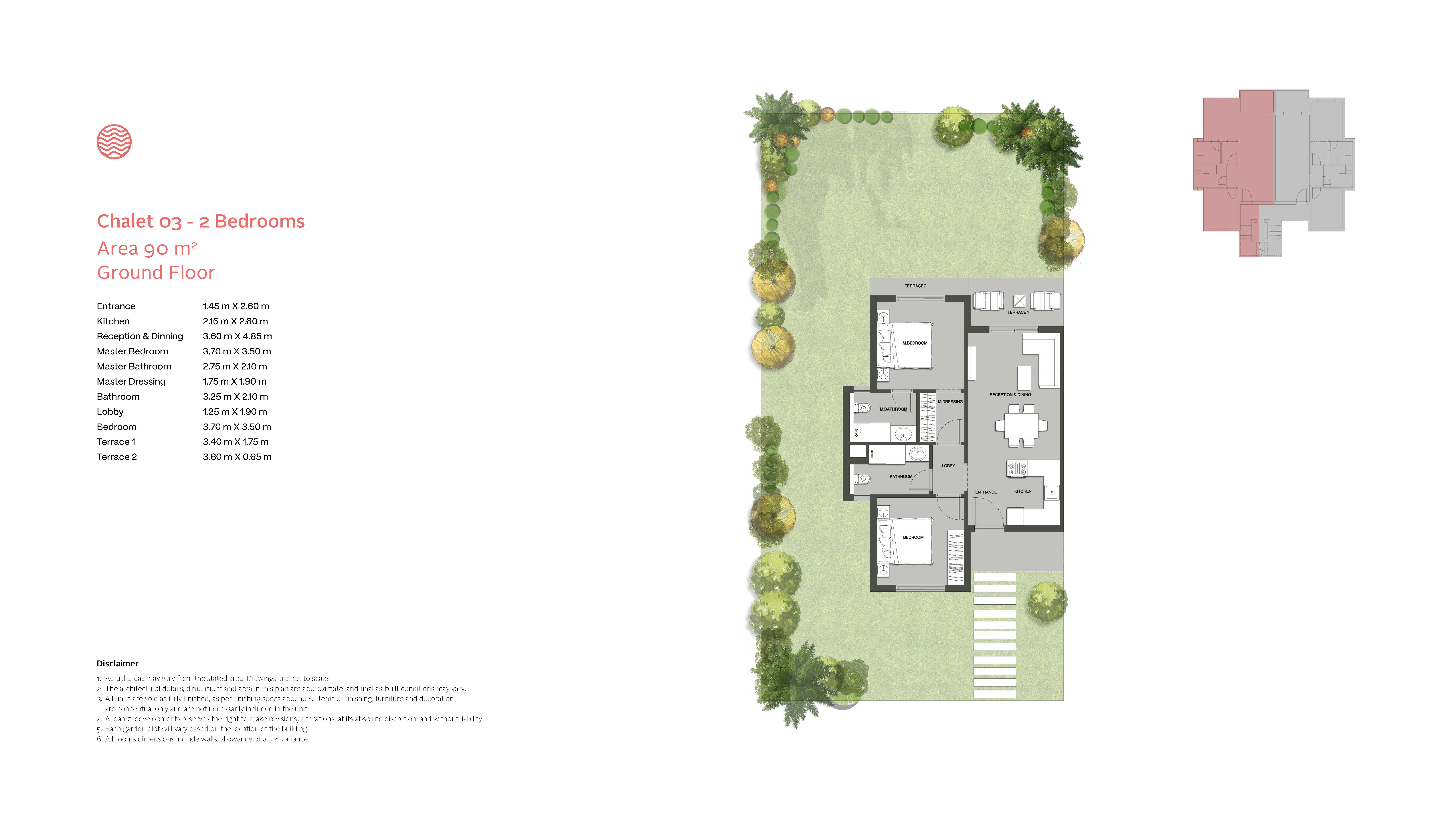 Floor plan for chalet at Seazen