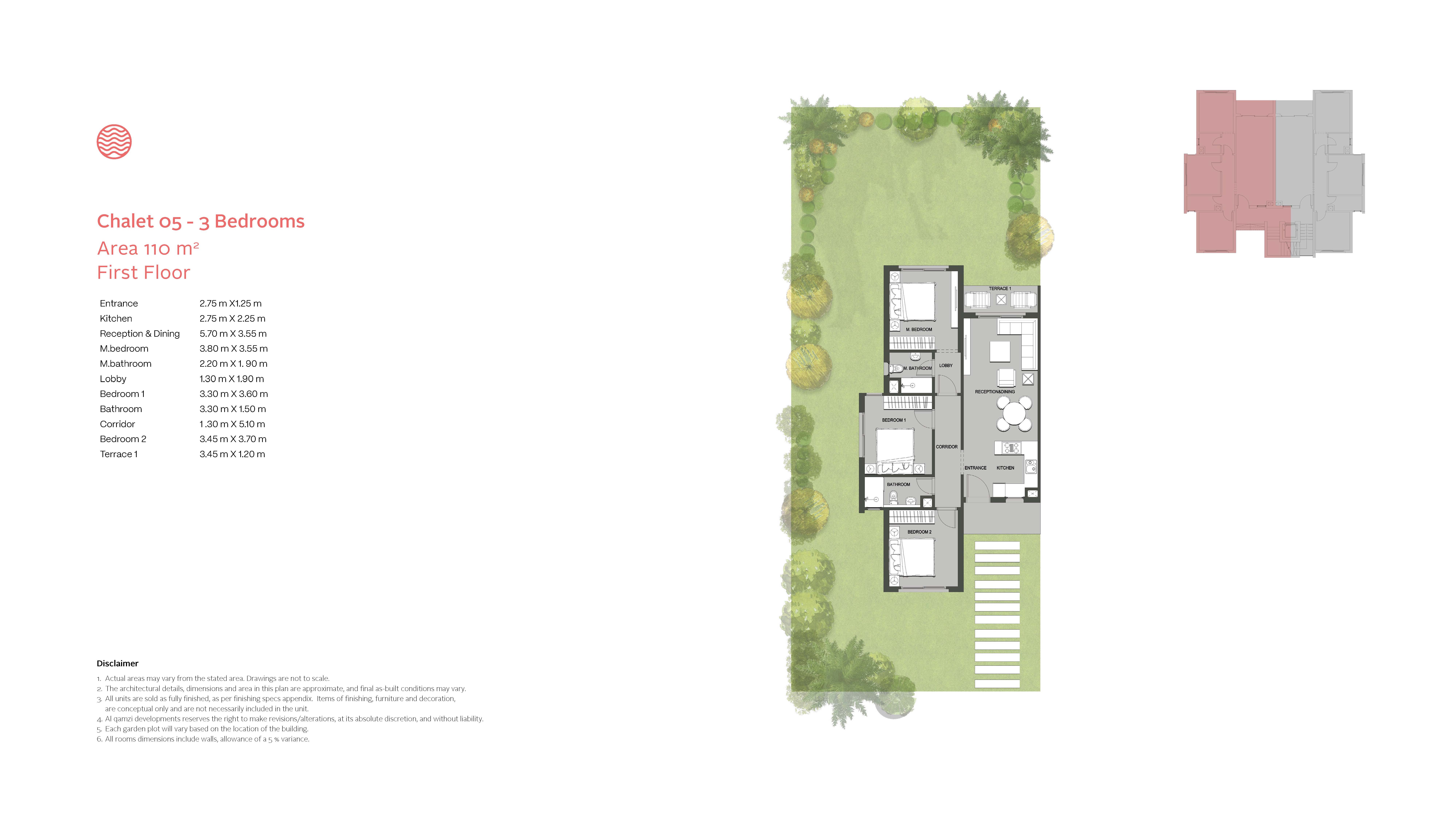 Floor plan for chalet at Seazen