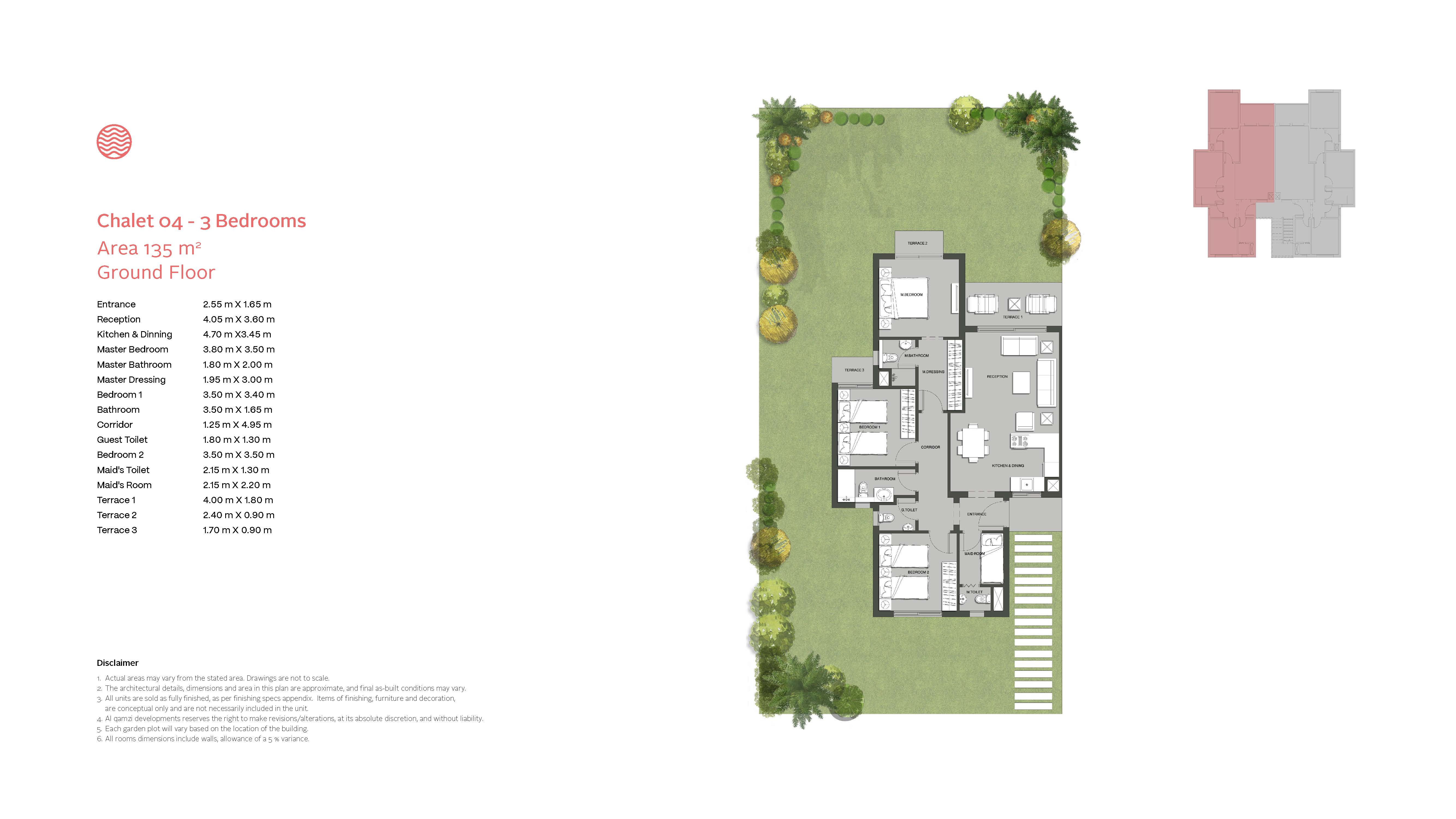 Floor plan for chalet at Seazen