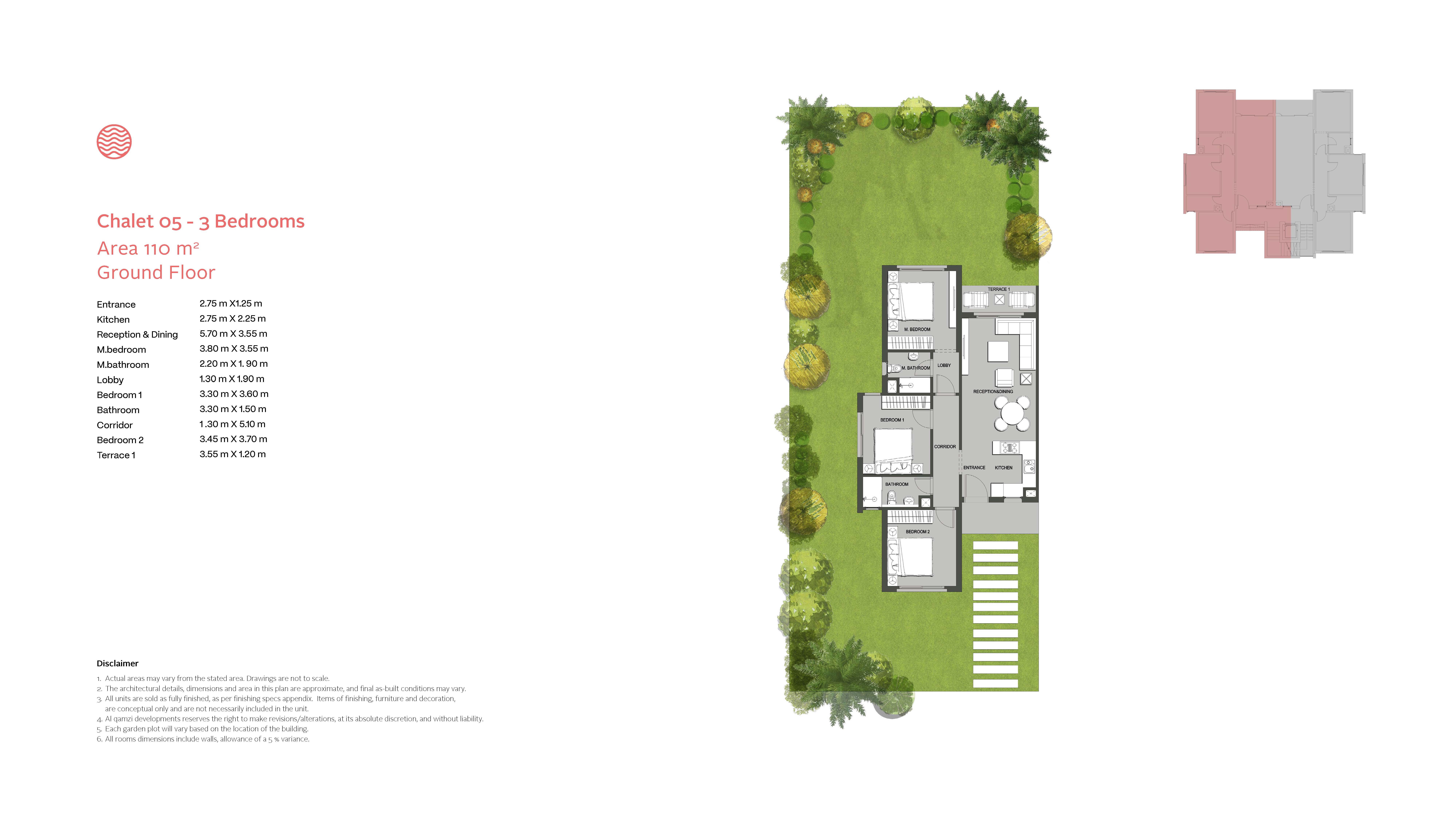 Floor plan for chalet at Seazen