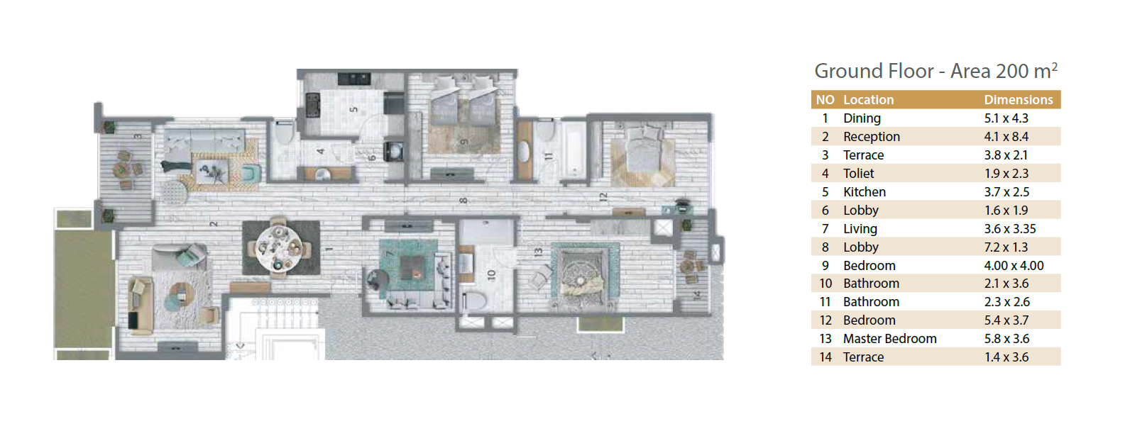 Floor plan for apartment at Stone Residence