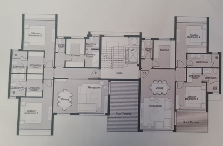 Floor plan for penthouse at PX