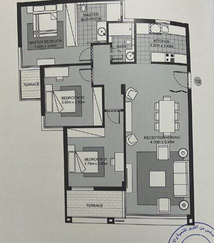 Floor plan for apartment at Karmell New Zayed