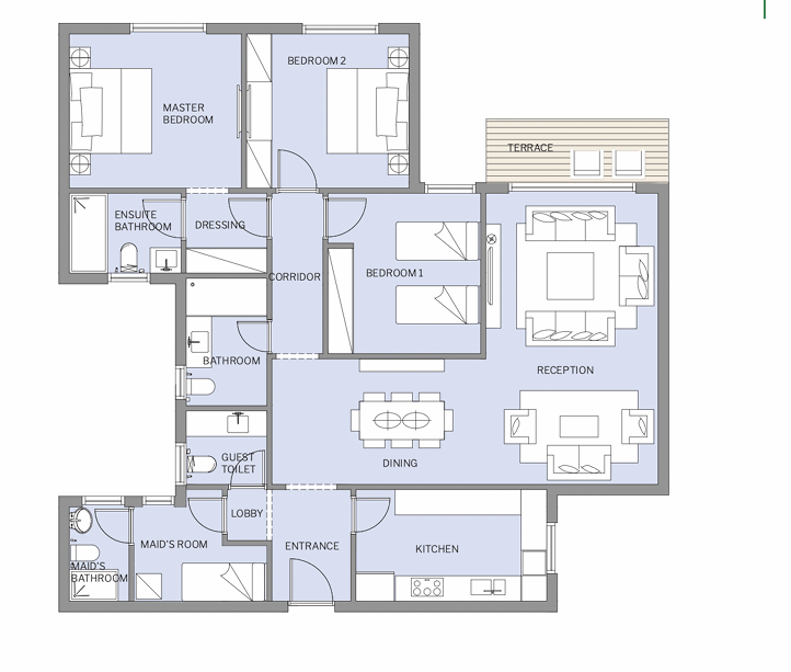 Floor plan for apartment at HAPTown