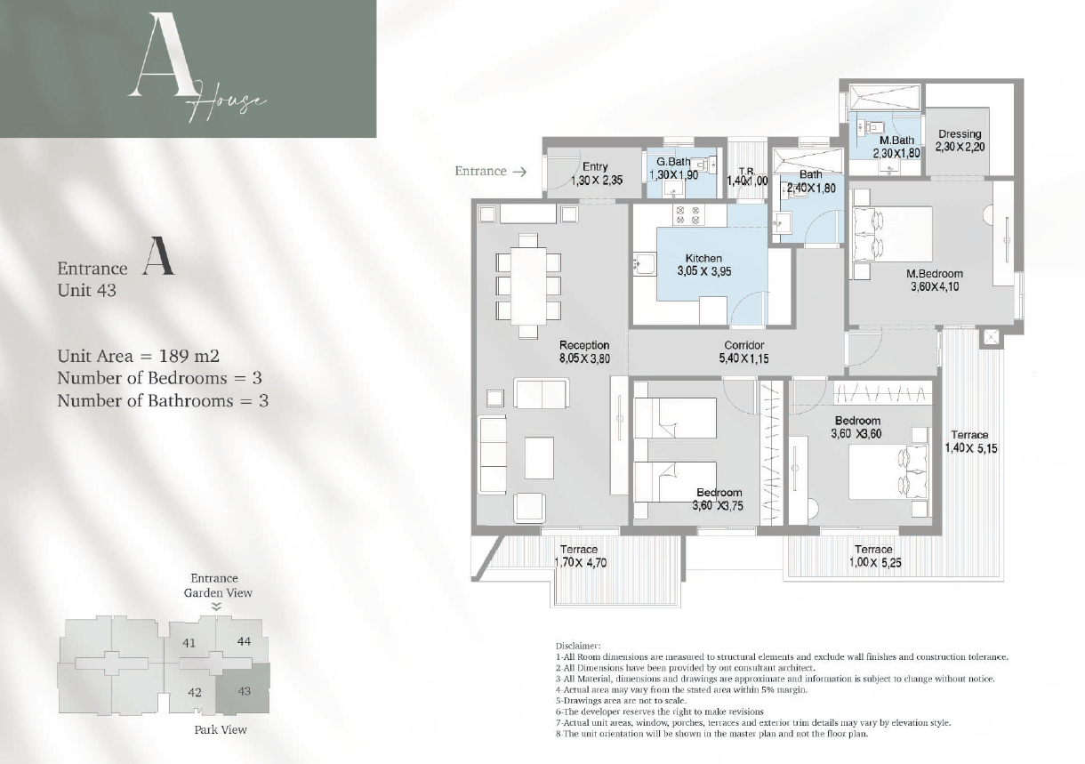 Floor plan for apartment at Terrace