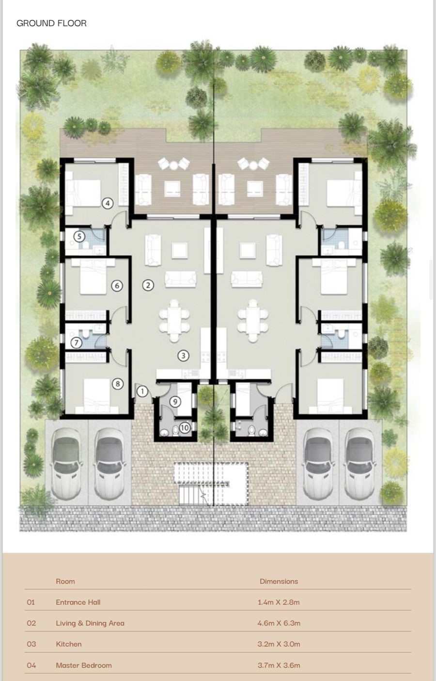 Floor plan for chalet at Silversands