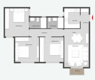 Floor plan for apartment at Aliva Mountain View Mostakbal City